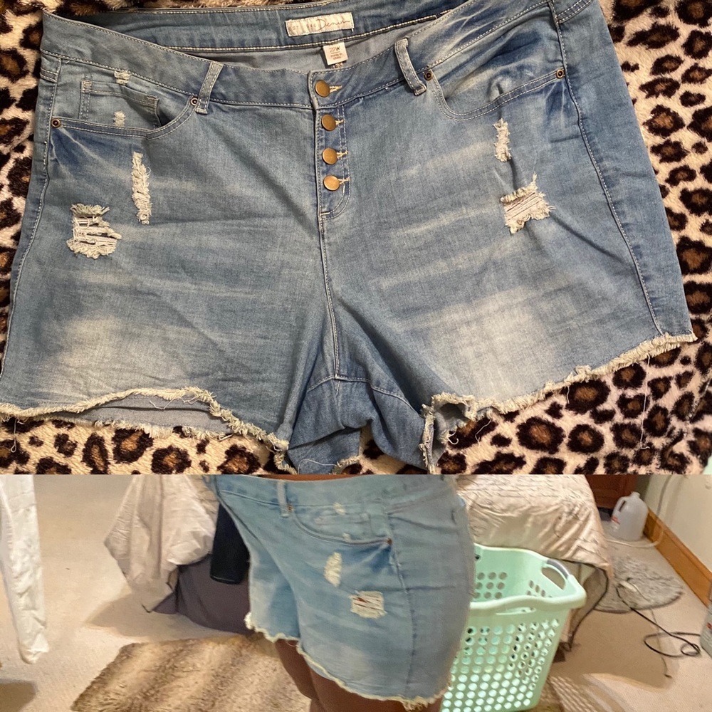 Plus size jean shorts